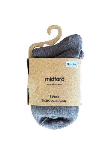 Grey Anklet Socks 3 pack - Girls